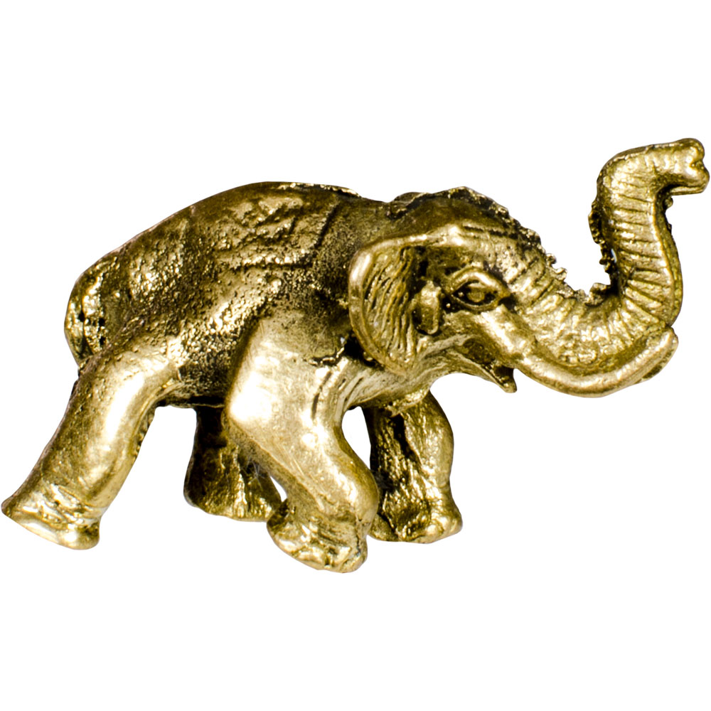 Mini Brass FIGURINE Elephant Trunk Up (Pk of 3)