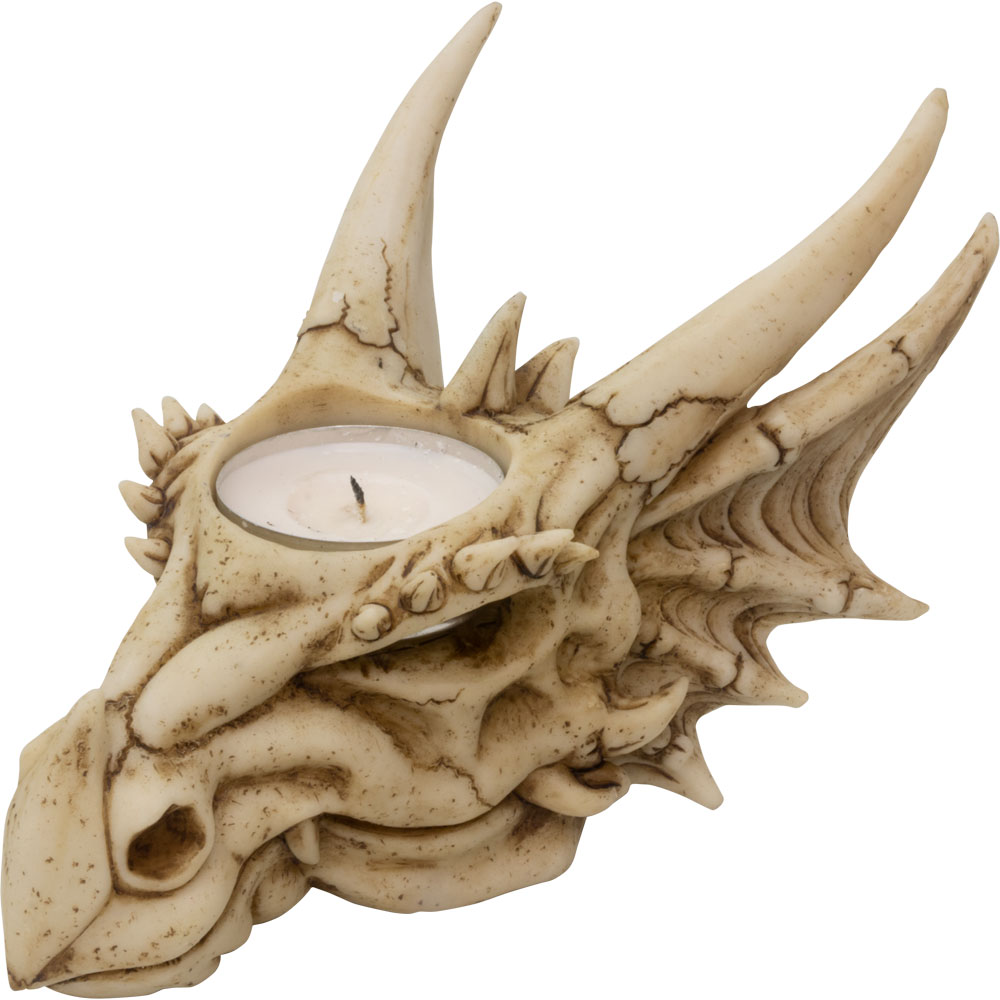 Polyresin T-Light Holder DRAGON Skull (Each)