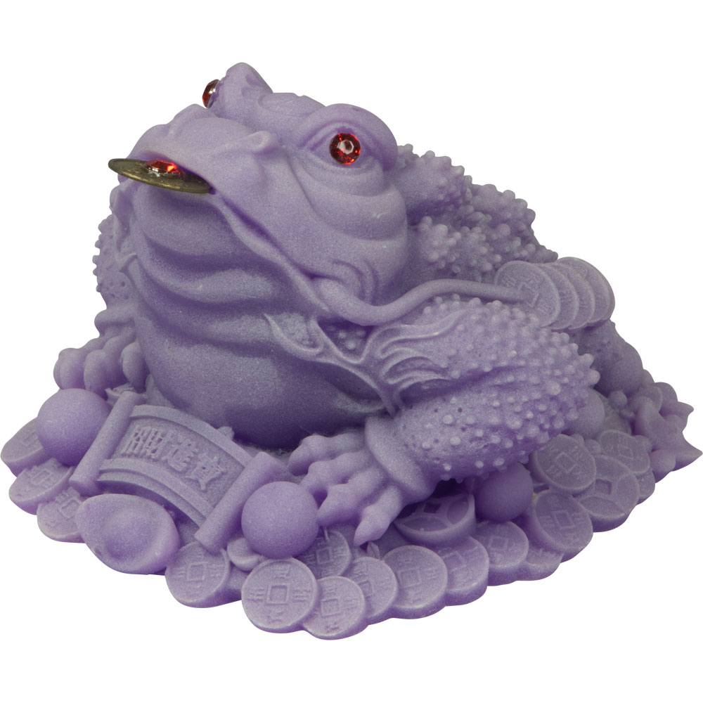 Frosted Acrylic Feng Shui FIGURINE Money Toad Purple (Each)