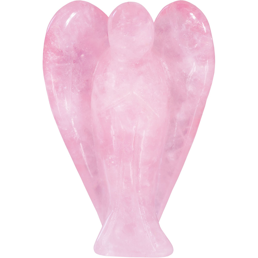 Stone Carving Figurine - 1.75 '' - Rose Qtz ANGEL (Each)