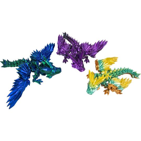 3D Printed Fidget Mini Crystal Winged Dragon - Ast'd Colors (Each)