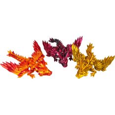 3D Printed Fidget  Small Crystal Winged Dragon - Ast'd Colors (Each)