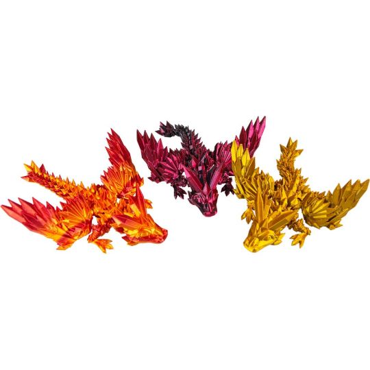 3D Printed Fidget  Small Crystal Winged Dragon - Ast'd Colors (Each)