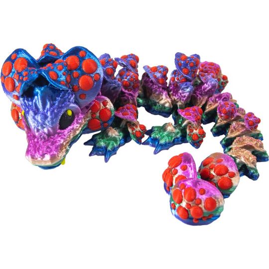 3D Printed Fidget  Small Mushroom Dragon - Ast'd Colors (Each)