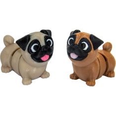 3D Printed Fidget Spirit Animal - Pug Dog Asst'd Colors (Each)