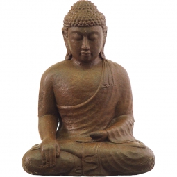 Volcanic Stone Statue Buddha Touching the Earth Brown (each)