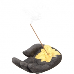 Volcanic Stone Incense Holder - Black Hand (Each)