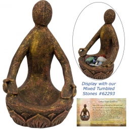 Volcanic stone Statue - Lotus Yoga Goddess - Gold/Red (Each)