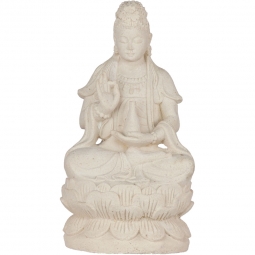 Volcanic Stone Statue - White Kwan Yin (Each)