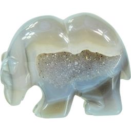 Druzy Agate Figurine - Bear (Each)