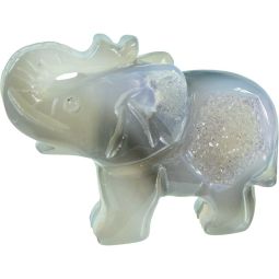 Druzy Agate Figurine - Elephant (Each)