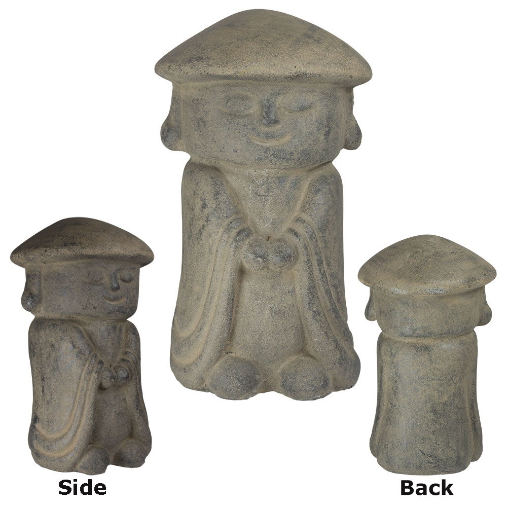 Volcanic Stone Statue - Jizo Buddha w/ Sedge HAT (Each)