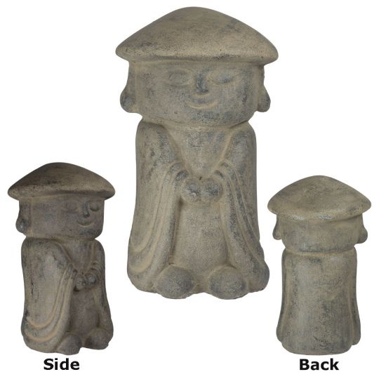 Volcanic Stone Statue - Jizo Buddha w/ Sedge Hat (Each)