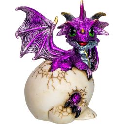 Polyresin Hatching Baby Dragon Figurine - Purple (Each)