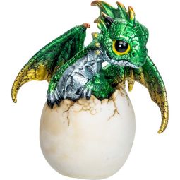 Polyresin Hatching Baby Dragon Figurine- Green (Each)