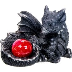 Polyresin Mini Dragon w/ Red Sphere (Set of 4)