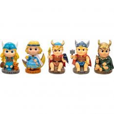 Polyresin Baby Vikings Figurine Assortment (Set of 5)