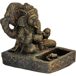 Volcanic Stone Incense Holder Ganesha w/ Lotus (Each)
