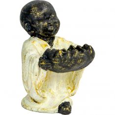 Polyresin T-Light Holder - Baby Monk w/ Lotus (Each)