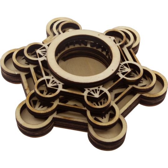 Wooden Sphere Stand w/ LED - Metatron (Each)