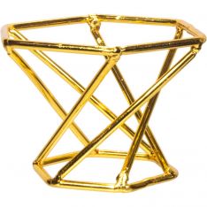 Metal Gemstone Sphere Stand Twist - Gold (Each)