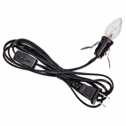 Electric Cord & Bulb w/ Black fixture (Each)