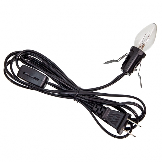 Electric Cord & Bulb w/ Black fixture (Each)