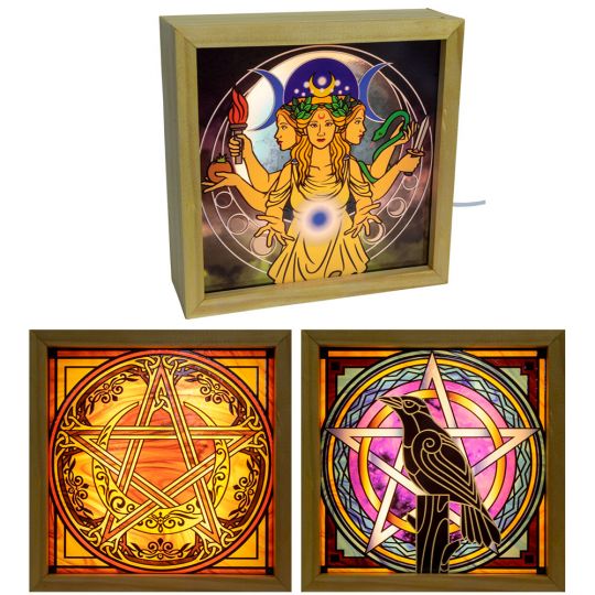 Wood Light Box w/ Changeable Glass & USB - Pagan (Each)