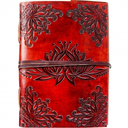 Leather Journal with Strap - Lotus Flower (Each)