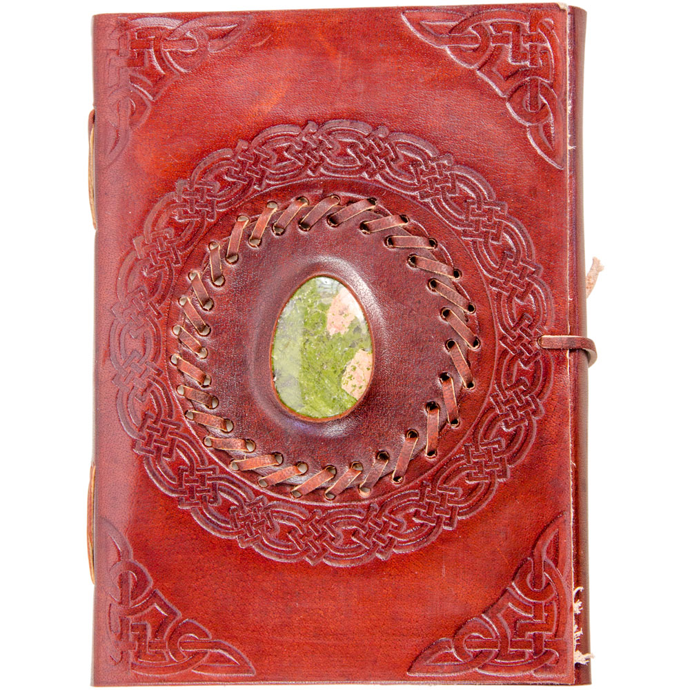 LEATHER Journal w/Stone - Astd Stones (Each)