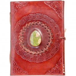 Leather Journal w/Stone - Astd Stones (Each)