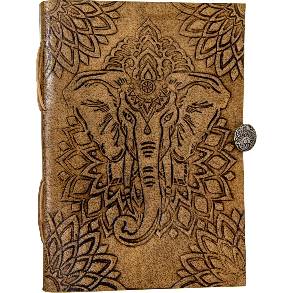 LEATHER Journal with Button Closure - Elephant (Each)