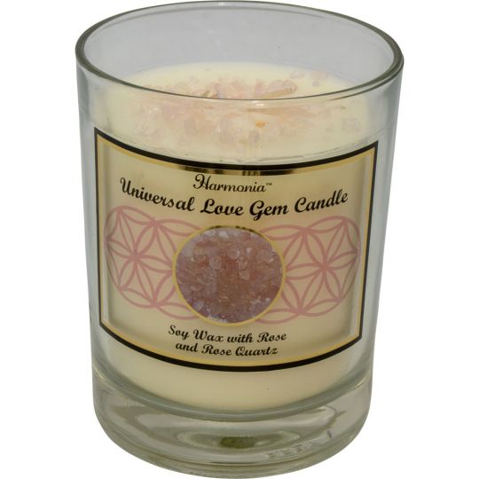 Harmonia Soy Gem Candle - Universal Love Rose Quartz (Each)