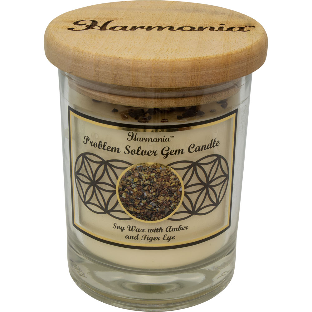 Harmonia SOY Gem CANDLE - Problem Solver Tiger Eye (Each)