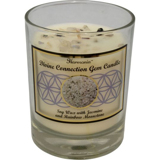 Harmonia Soy Gem Candle - Divine Connection Rainbow Moonstone (Each)