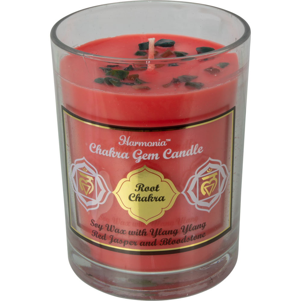 Harmonia SOY Gem CANDLE - Root Chakra - Red Jasper & Bloodstone (Each)