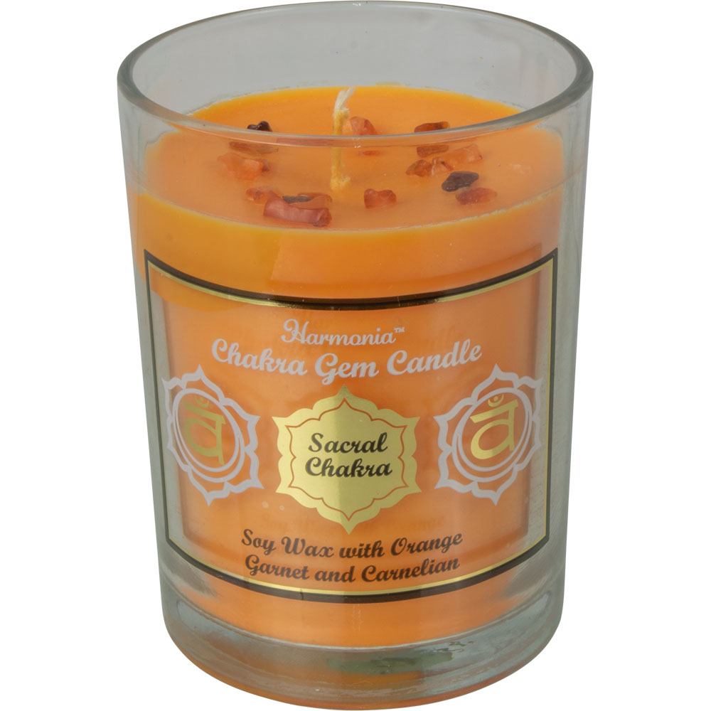 Harmonia Soy Gem CANDLE - Sacral Chakra - Garnet & Carnelian (Each)