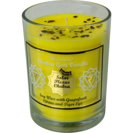 Harmonia Soy Gem Candle - Solar Plexus Chakra - Citrine & Tiger Eye (Each)