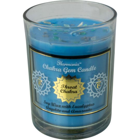 Harmonia Soy Gem Candle - Throat Chakra - Angelite & Amazonite (Each)
