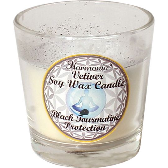 Harmonia Soy Gem Votive Candle - Protection Black Tourmaline (Pack of 6)