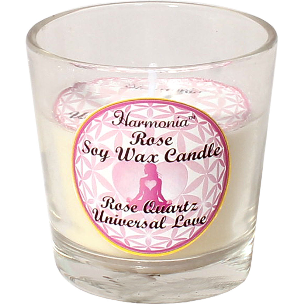 Harmonia Soy Gem VOTIVE CANDLE - Universal Love Rose Quartz (Pack of 6)