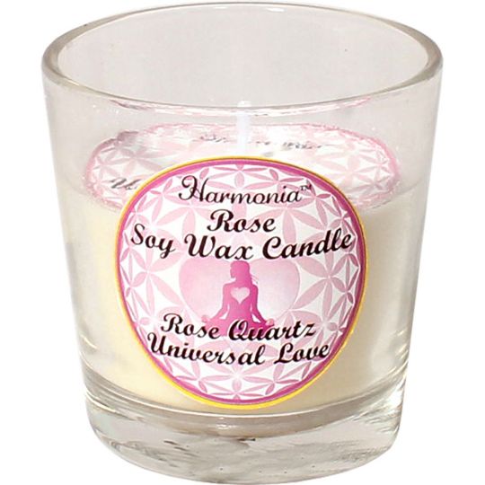 Harmonia Soy Gem Votive Candle - Universal Love Rose Quartz (Pack of 6)