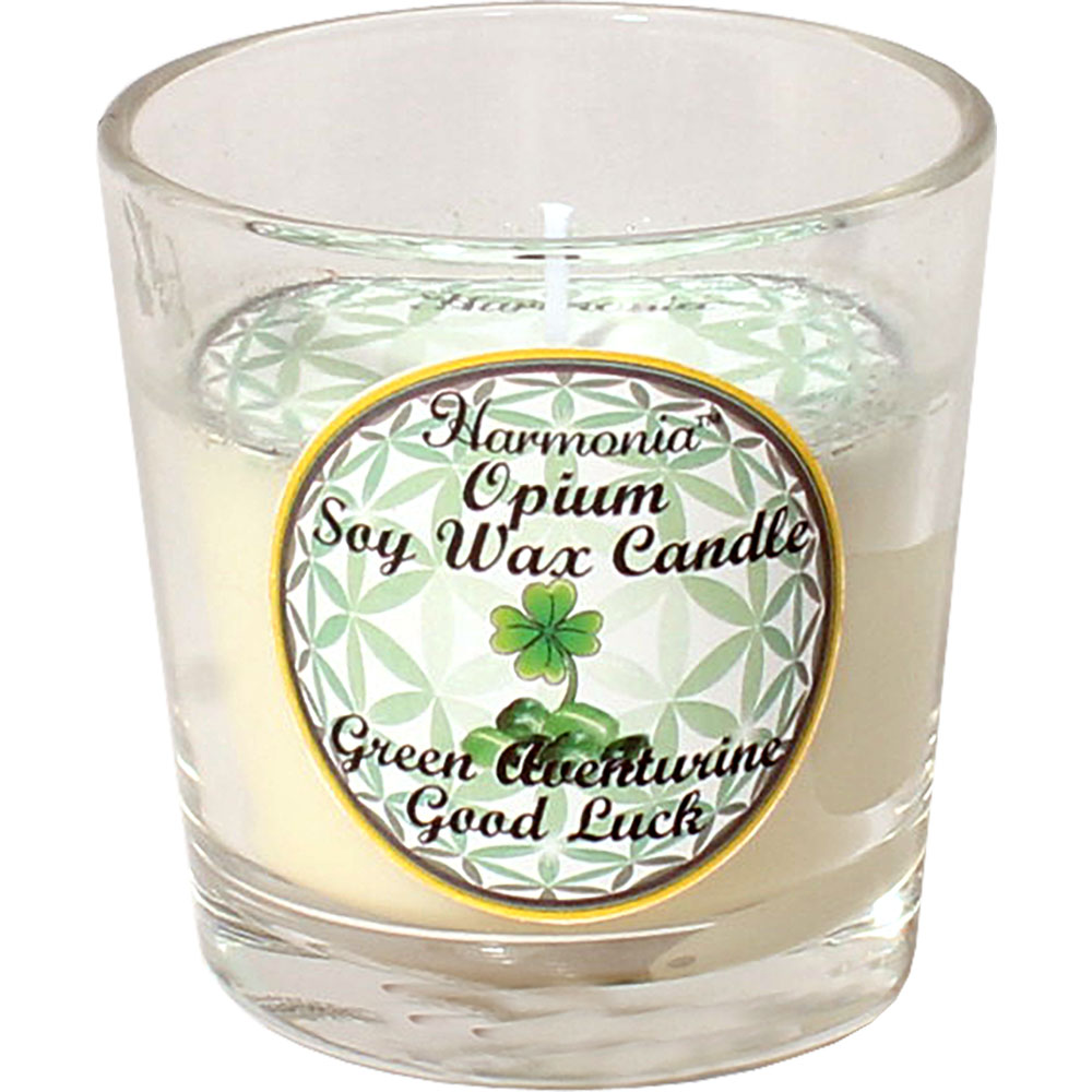 Harmonia Soy Gem Votive Candle Good Luck Green Aventurine (Pack of 6