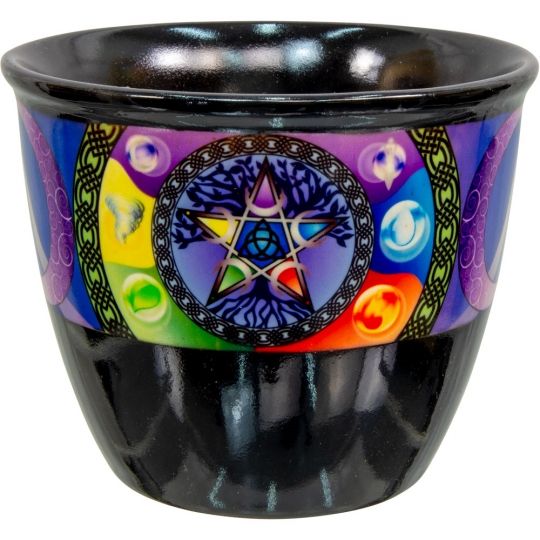 Ceramic Smudge Pot - Pentacle (Each)
