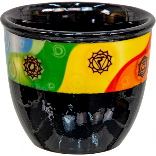 Small Ceramic Smudge Pot - Chakras (Each)