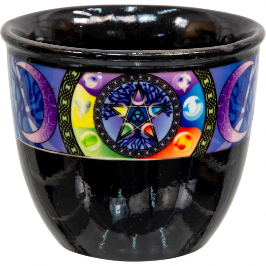 Small Ceramic Smudge Pot - Pentacle (Each)