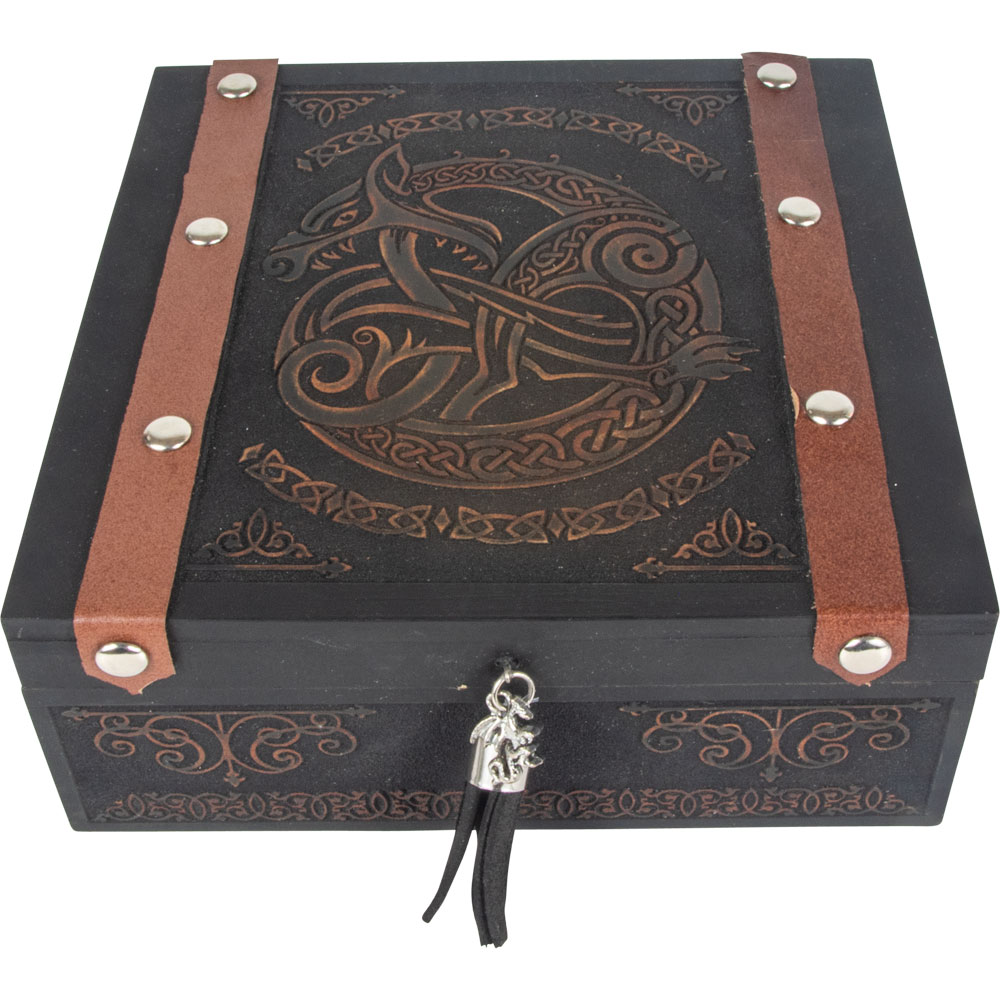 Laser Engraved Wood Box - Celtic DRAGON (Each)