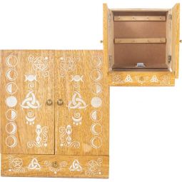 Laser Engraved Wood Altar Cabinet - Pagan Moon Phases (Each)