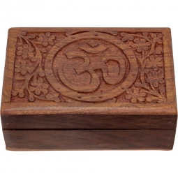 Wood Box Velvet Lined - Om (Each)