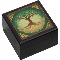 Velvet Lined Printed Clear Top Jewelry Box - Tree of Life (Each)